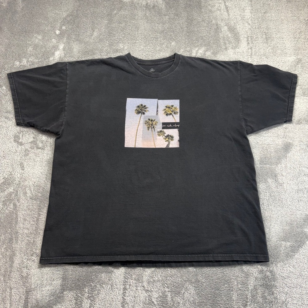 Active Ride Shop T-Shirt Mens XXL Black Palm Tree Graphic Skate Tee‎